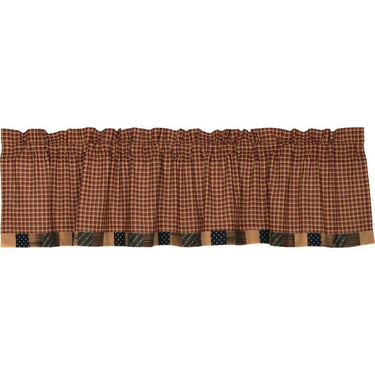 Patriotic Patch Valance Curtain Block Border 16x72 - The Fox Decor